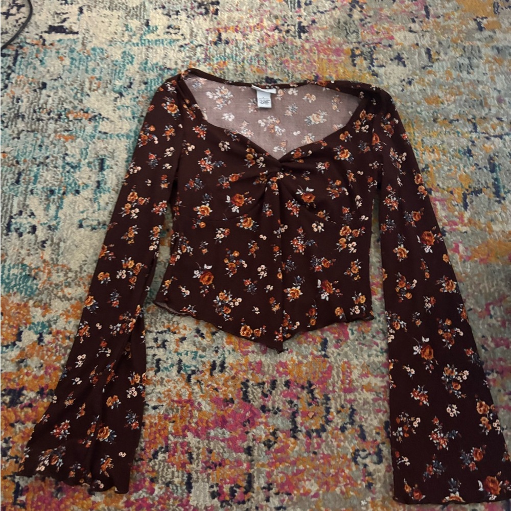 Floral Brown Women's Top